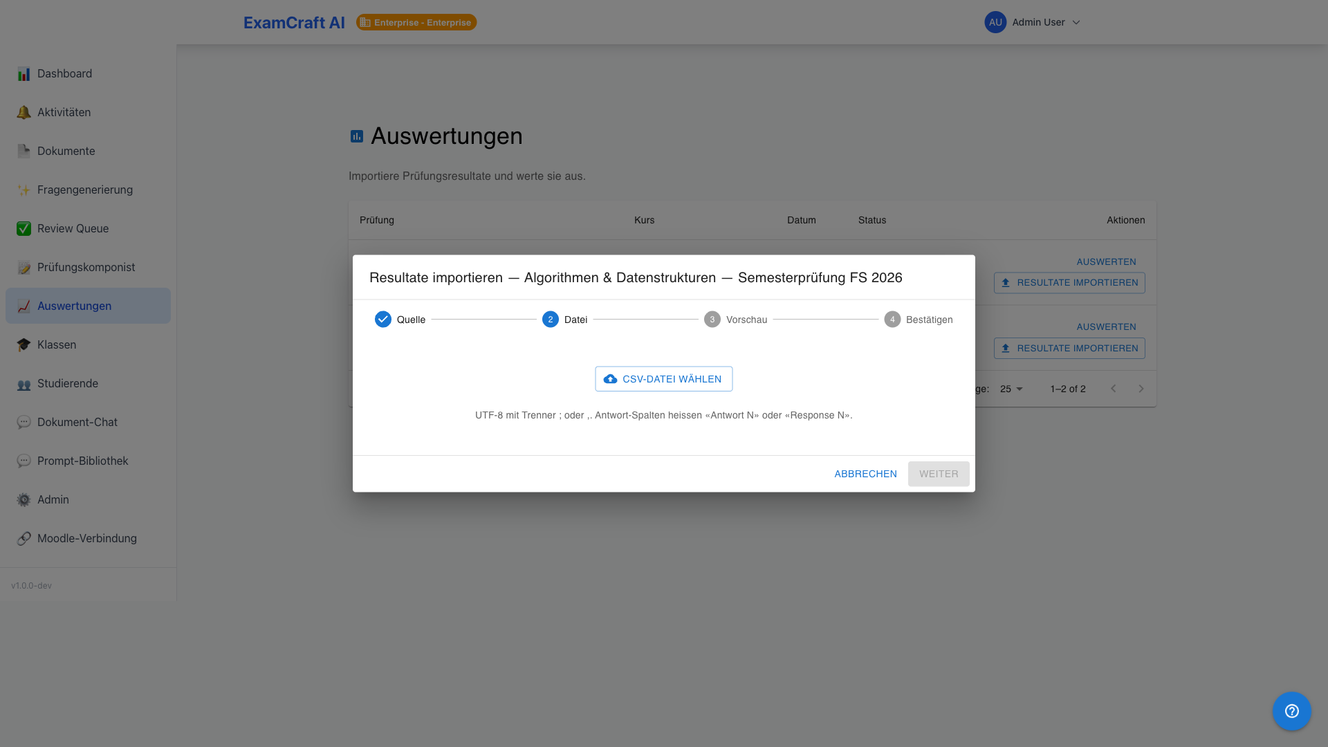 Import — Mapping-Vorschau