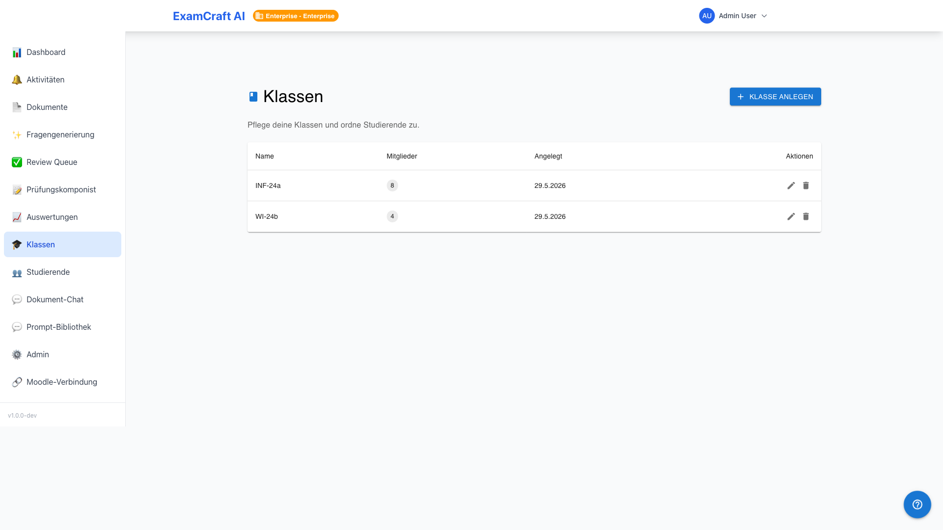 Klassen — Übersicht
