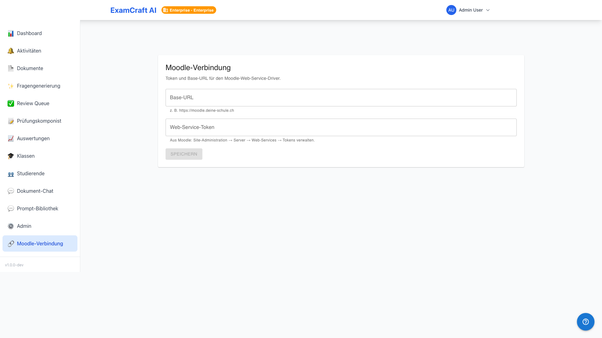Moodle — Verbindungsformular