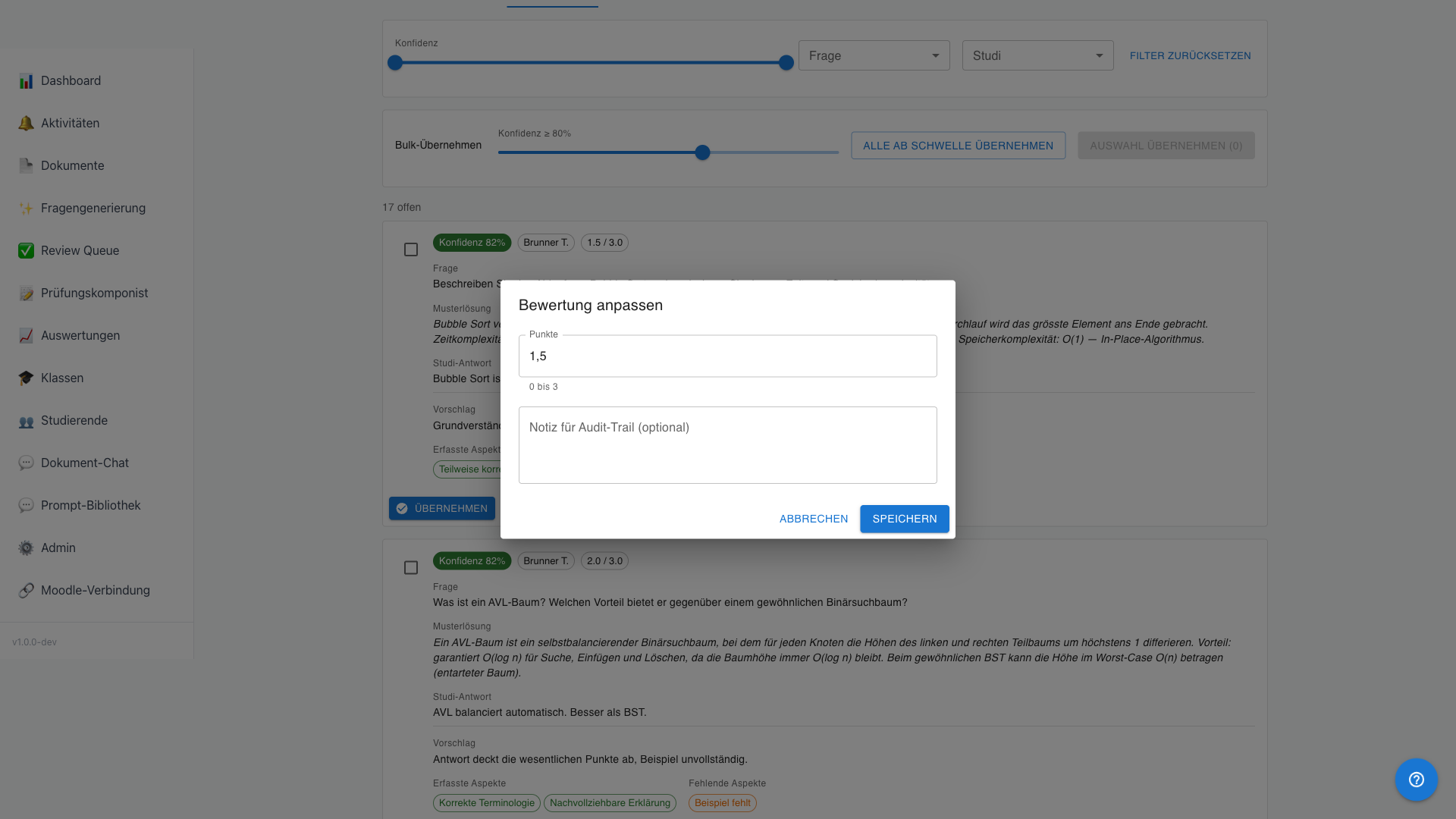 Override — Inline-Editor